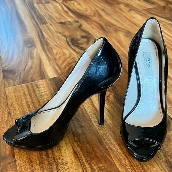 EUC Prada Peep Toe Pump - Picture 2 of 5